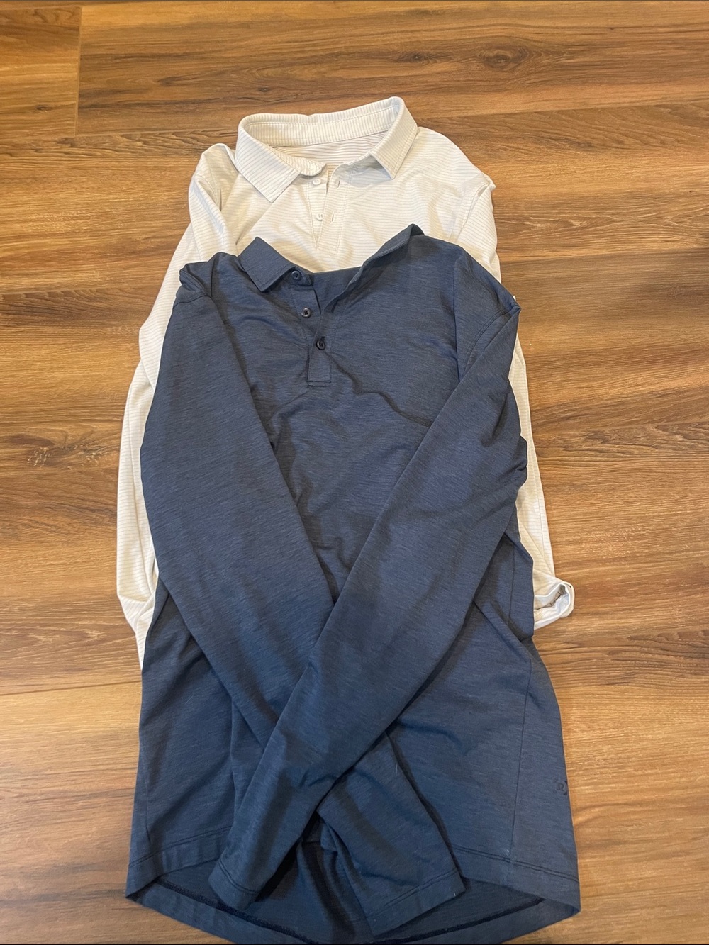 lululemon athletica Men's Long-Sleeve Polo - Navy & White